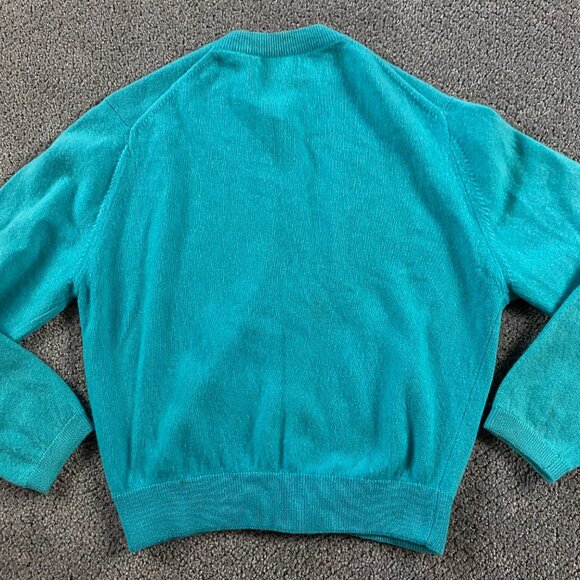 Vintage Ballantyne of Peebles Cashmere Cardigan Sweater Womens 36 Teal Turquoise - Picture 3 of 14
